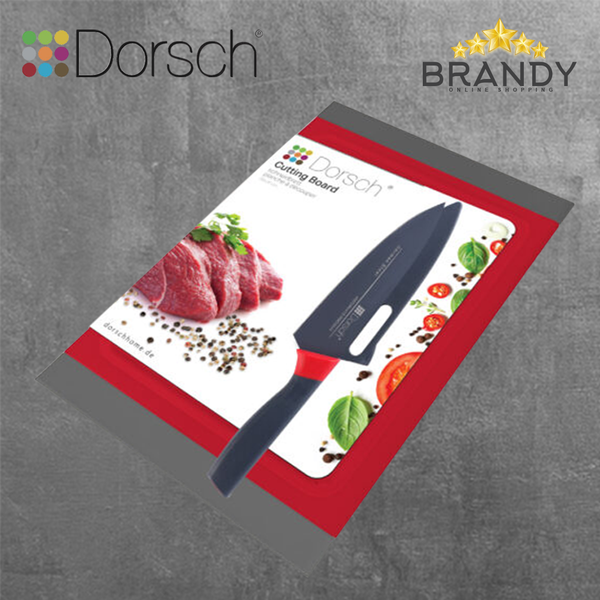 Red Cutting Board + Chef Knife Set
