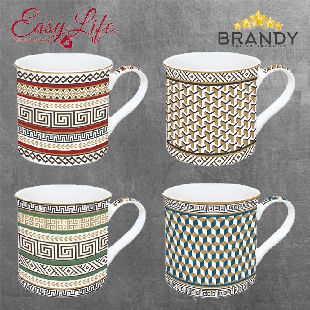 Neo Classic Mugs Set 4pcs Porcelain 300ml