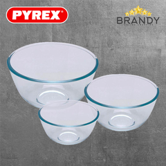 Pyrex Essentials 3-Piece Glass Mixing Bowls Set 0.5L 1L 2L