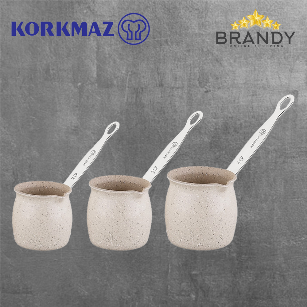 Granita Coffee Pots Set 3pcs - Granite Material, 160ml, 230ml, 300ml
