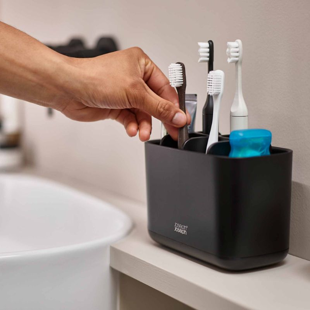 EasyStore Large Matt Black Toothbrush Holder