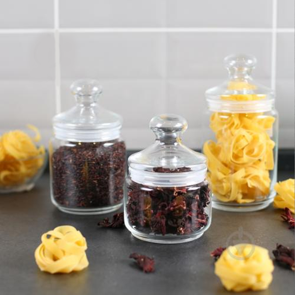 Pot Club Set 6 Jars Glass Food Containers Airtight Kitchen Storage