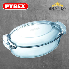 Pyrex Oval Casserole Dish 5.8 L 460A000 Borosilicate Glass with Lid