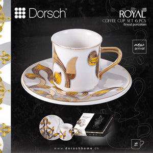 Royal Coffee Cups Set 6pcs Porcelain 90ml
