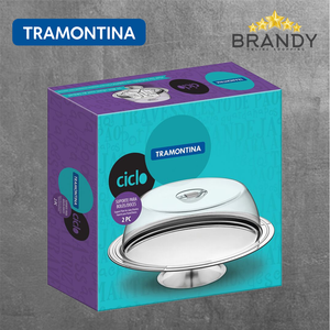 Ciclo Cake Stand With Cover, Stainless Steel & Acrylic