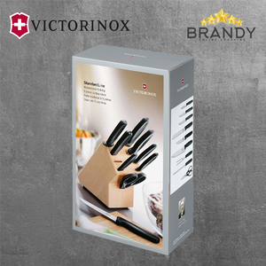 Knife Set 9pcs With Wooden Stand, Stainless Steel Blades