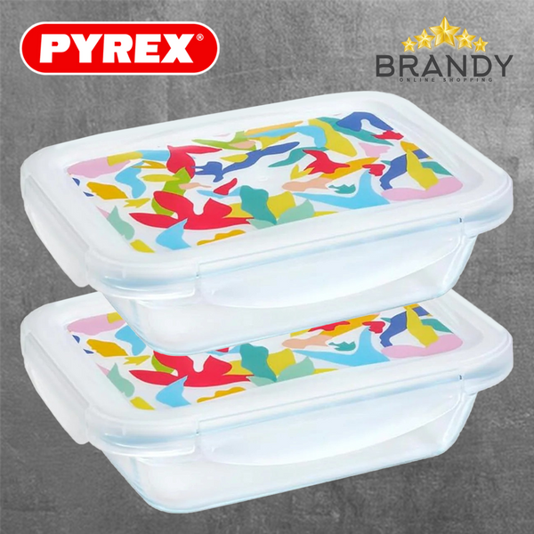 Pyrex Cook & Go Set Rectangular Glass Containers 2×0.8 L 913S677
