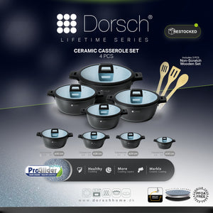 Lifetime Granite Set 4 Pots + Free Luminarc 3 Containers
