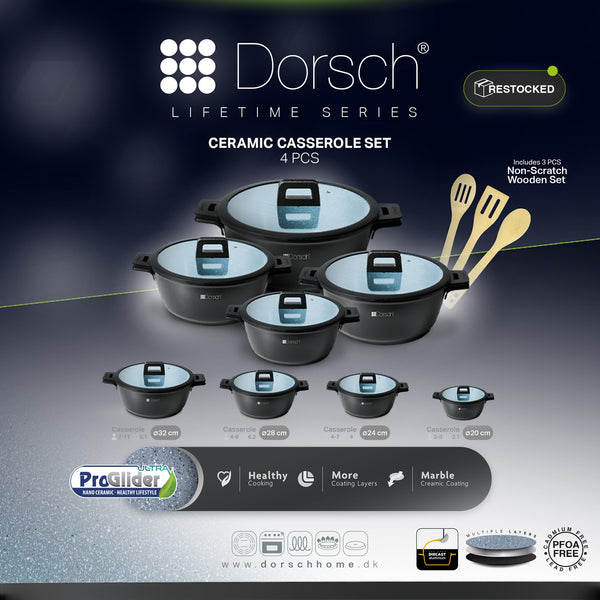 Lifetime Granite Set 4 Pots + Free Luminarc 3 Containers