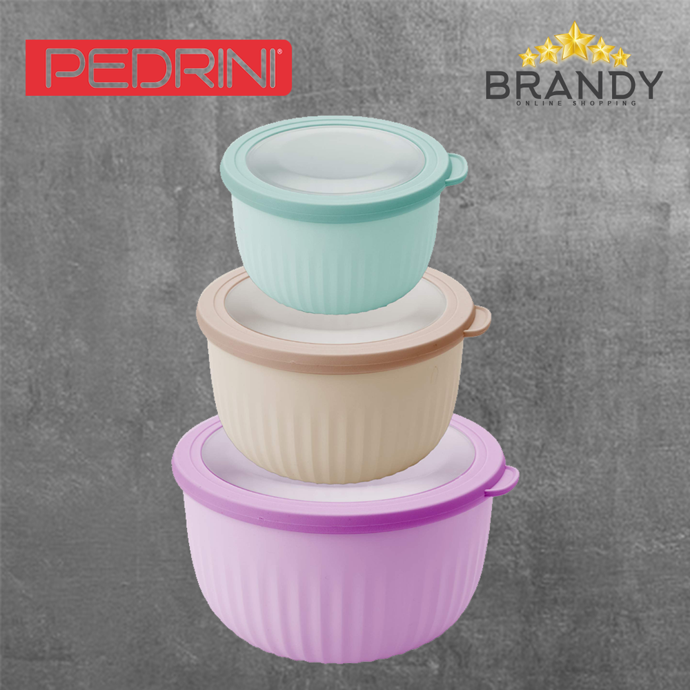 Set of 3 Pedrini Food Containers - Microwave & Dishwasher Safe