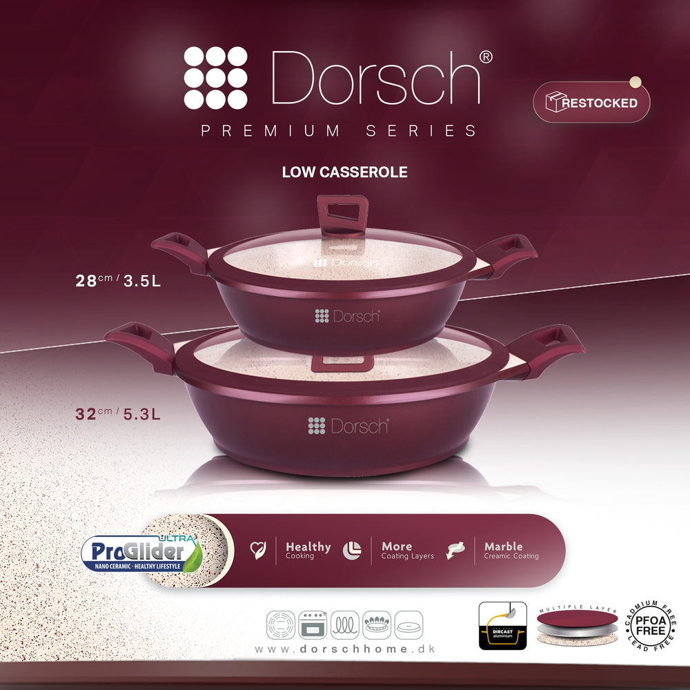 Premium Granite Low Casserole with Proglider Non-stick Coating