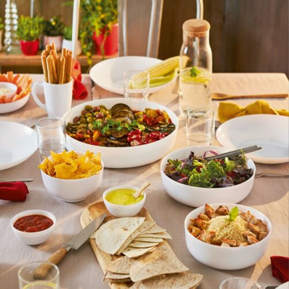 Diwali Set 4 Round Roasters - Opal Glass Serveware