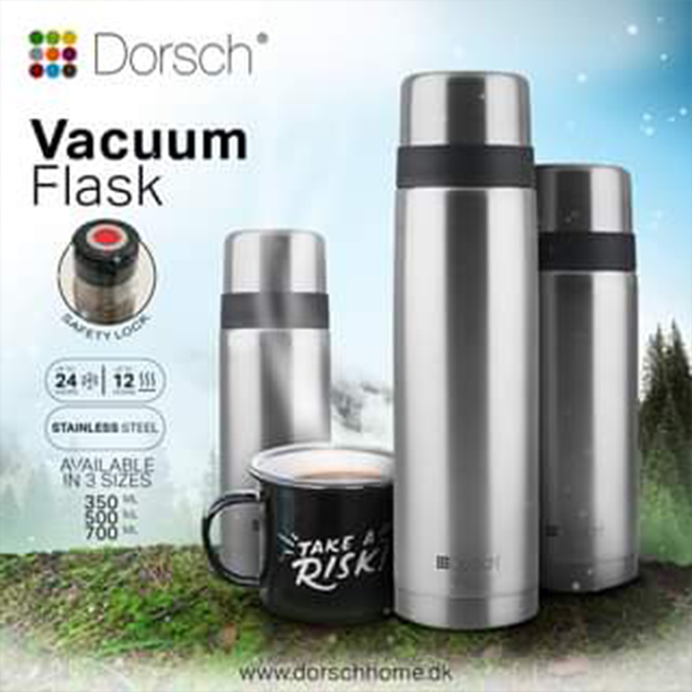 Stainless Steel Vacuum Flask, Double Wall, 350mL/500mL/700mL