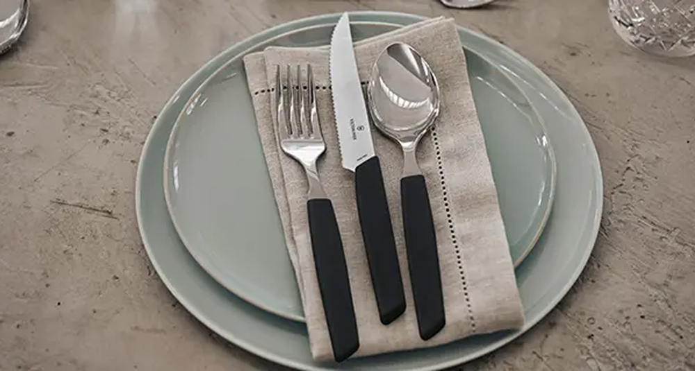 Victorinox Black Cutlery Set 24pcs Stainless Steel