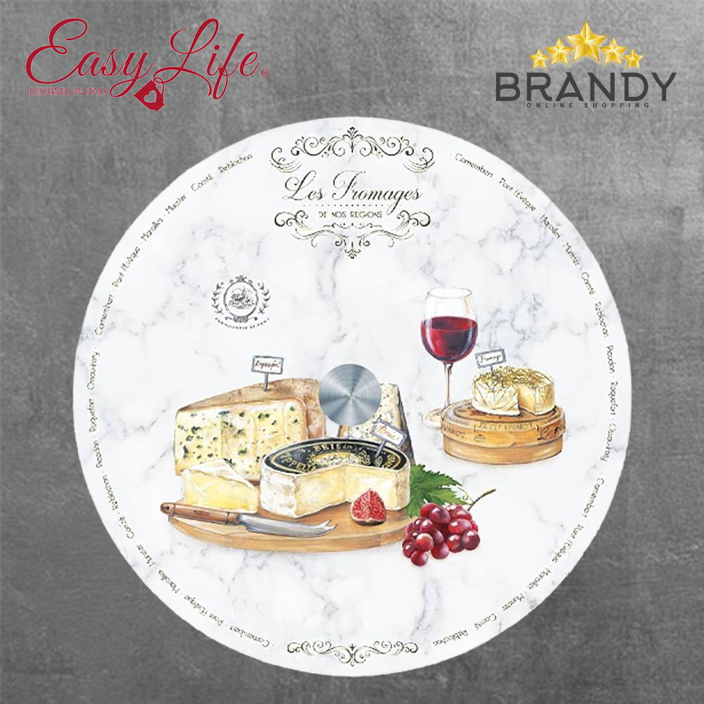 Les Fromages Rotating Glass Cheese Board