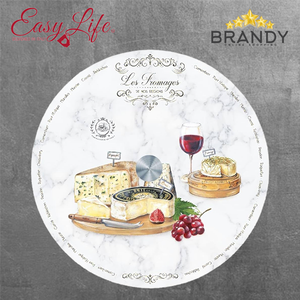 Les Fromages Rotating Glass Cheese Board