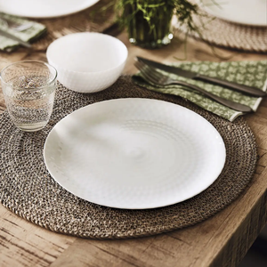 Pampille White Dinner Set 18pcs, Opal Glass, Made in France