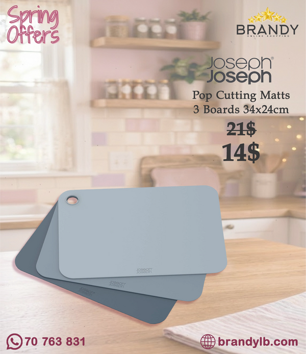 Joseph Joseph Pop 3-piece Blue Chopping Mat Set-1