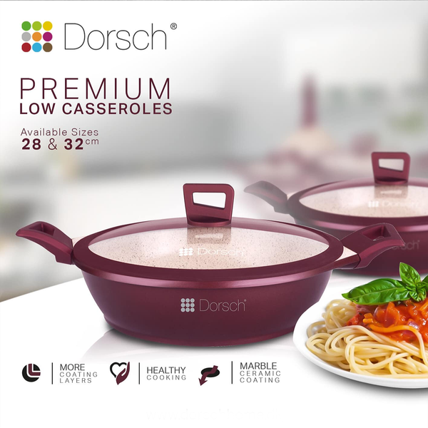 Premium Granite Low Casserole with Proglider Non-stick Coating