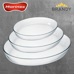 Marinex Celebrity 3-Piece Oval Roaster Set Tempered Glass 2.4/3.2/4 L-1