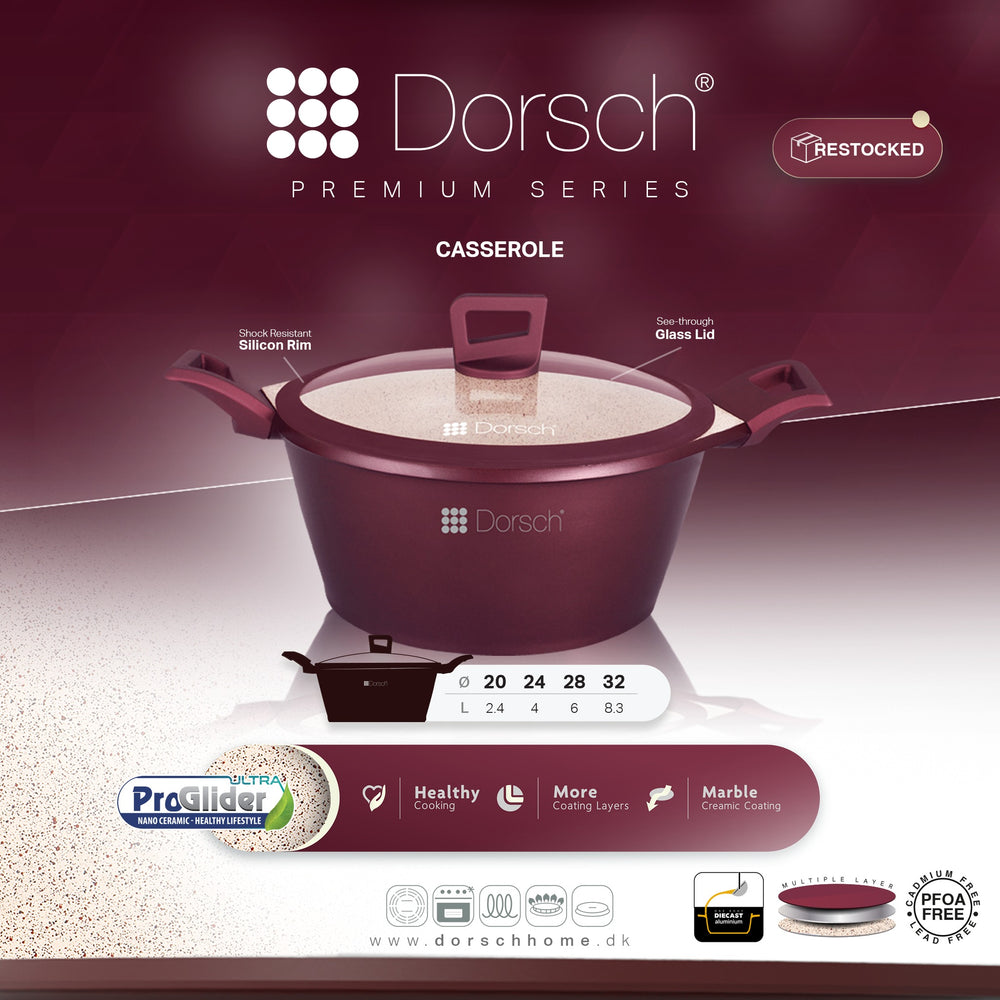 Premium Granite Pot with Glass Lid - Multiple Sizes
