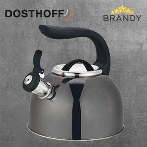Dark Steel Kettle 3L with Whistle