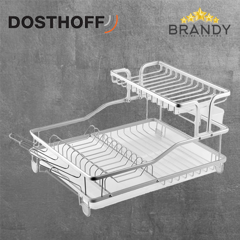 Aluminium Dish Rack with Side Cutlery Holder