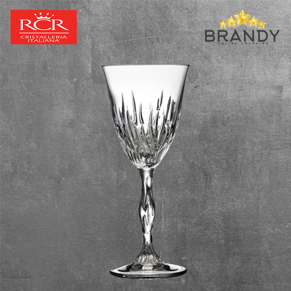 Fire Wine Glasses Set 6pcs, Crystal Glass, Made in Italy