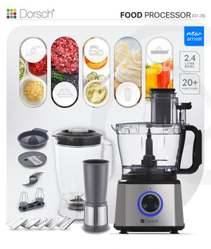 Food Processor 2.4L FP-78 + Free 2 Luminarc Roasters