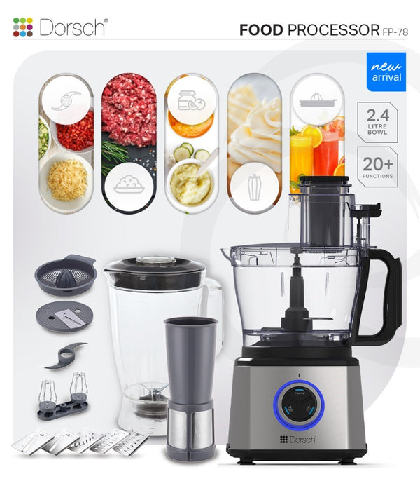 Food Processor 2.4L FP-78 + Free 2 Luminarc Roasters