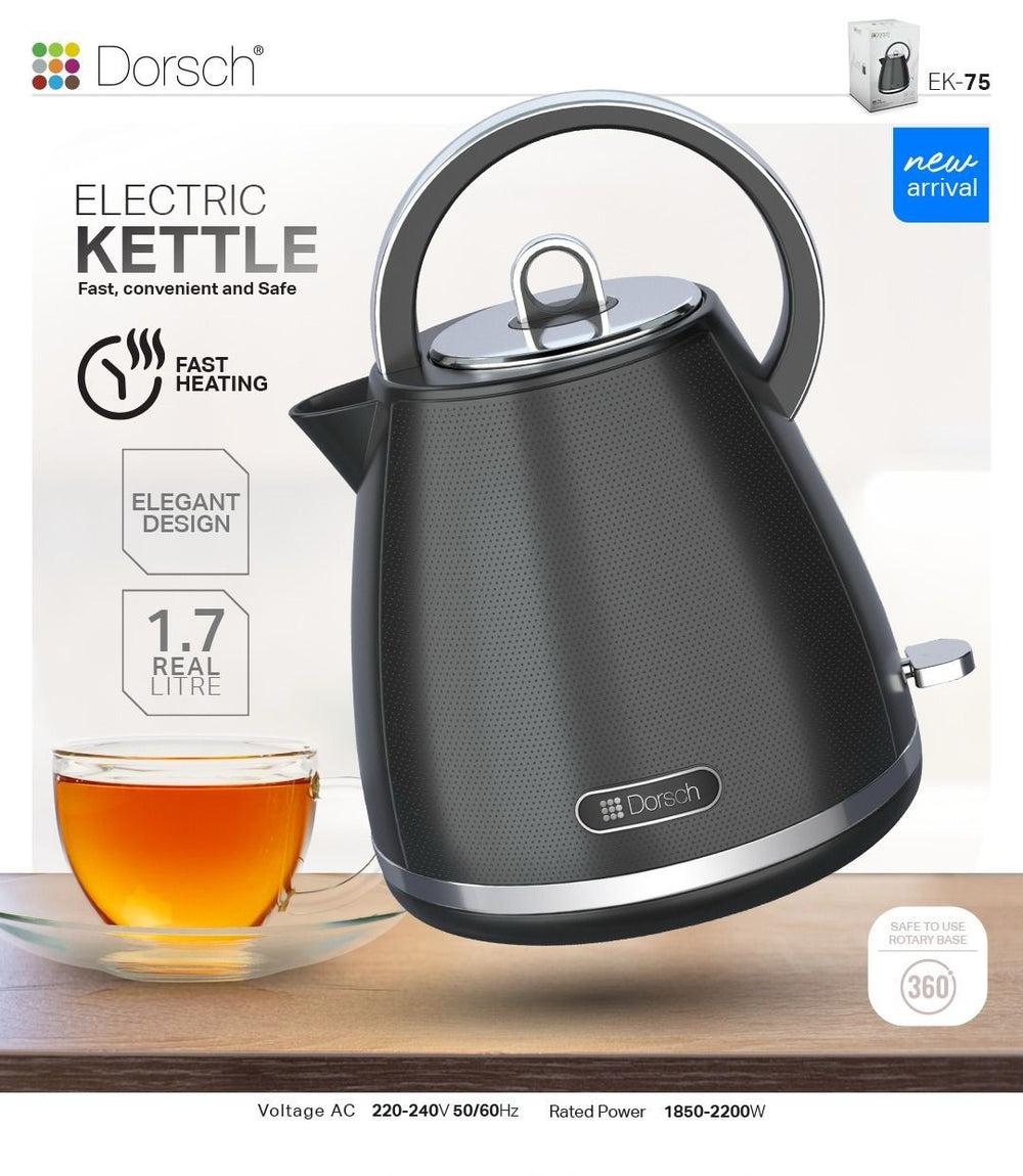 Kettle Black 1.7L EK-75 with Automatic Shut Off
