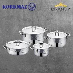 Korkmaz Erna 8-Piece Stainless Steel Cookware Set A1963-1