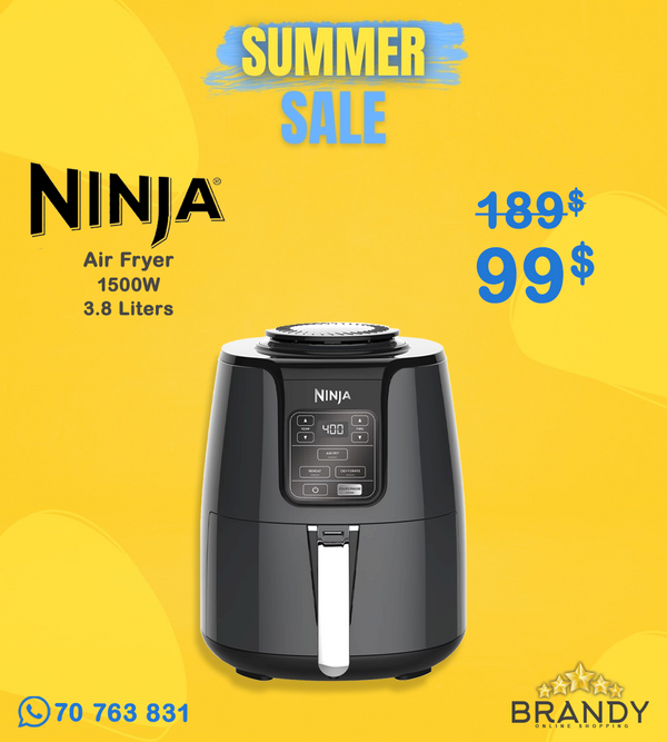 Ninja AF100 Air Fryer 3.8L Digital 1550W 4 Functions Grey