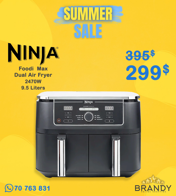 Ninja Foodi Max AF400 Dual Zone Air Fryer 9.5L (2×4.75L) Silver/Black