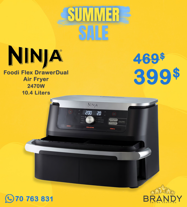 Ninja FlexDrawer AF500 Air Fryer 10.4L Silver/Black