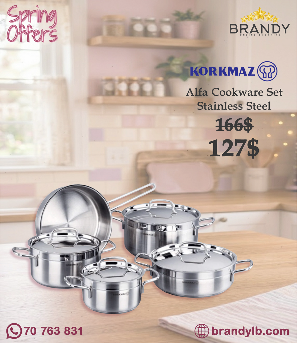Korkmaz Alfa 5-Piece Stainless Steel Cookware Set A1660