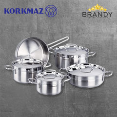 Korkmaz Alfa 5-Piece Stainless Steel Cookware Set A1660