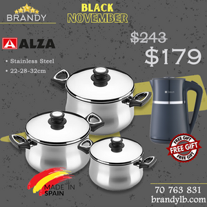 Mont Blanc Cookware Set 4 Pots Stainless Steel + Free Dorsch Kettle