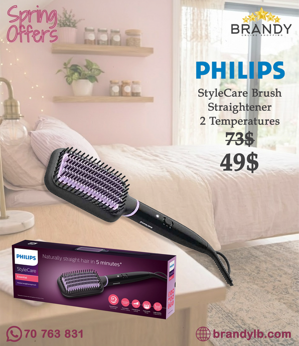 Philips StyleCare Essential BHH880 Heated Straightening Brush Tourmaline