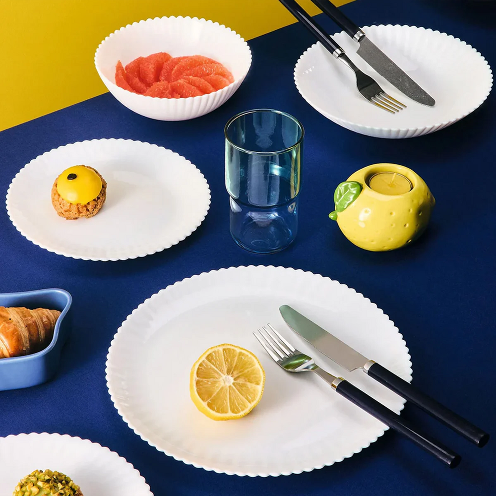 Luminarc Bloom White 18-Piece Opal Glass Dinner Set