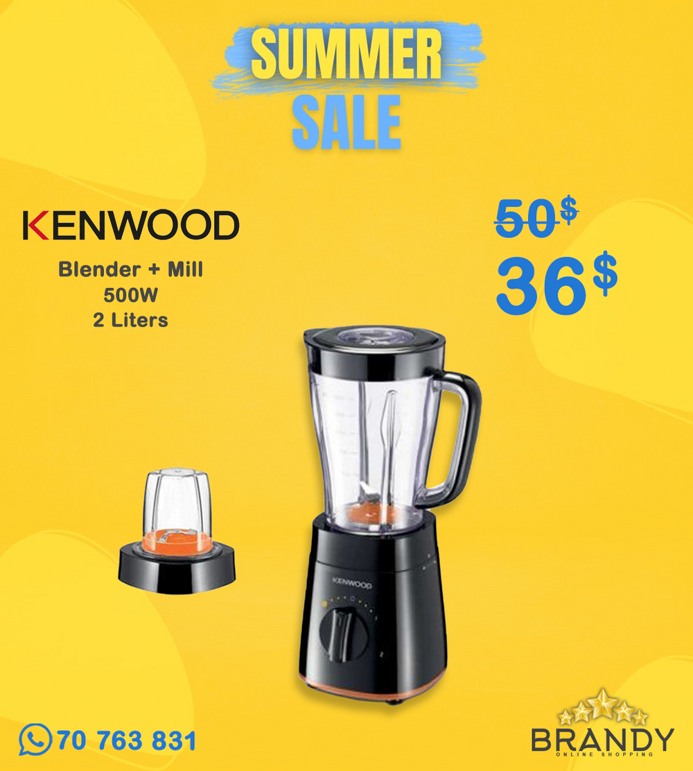 Kenwood BLP15 Blender 2 L with Mill 500W 2 Speeds Pulse Black