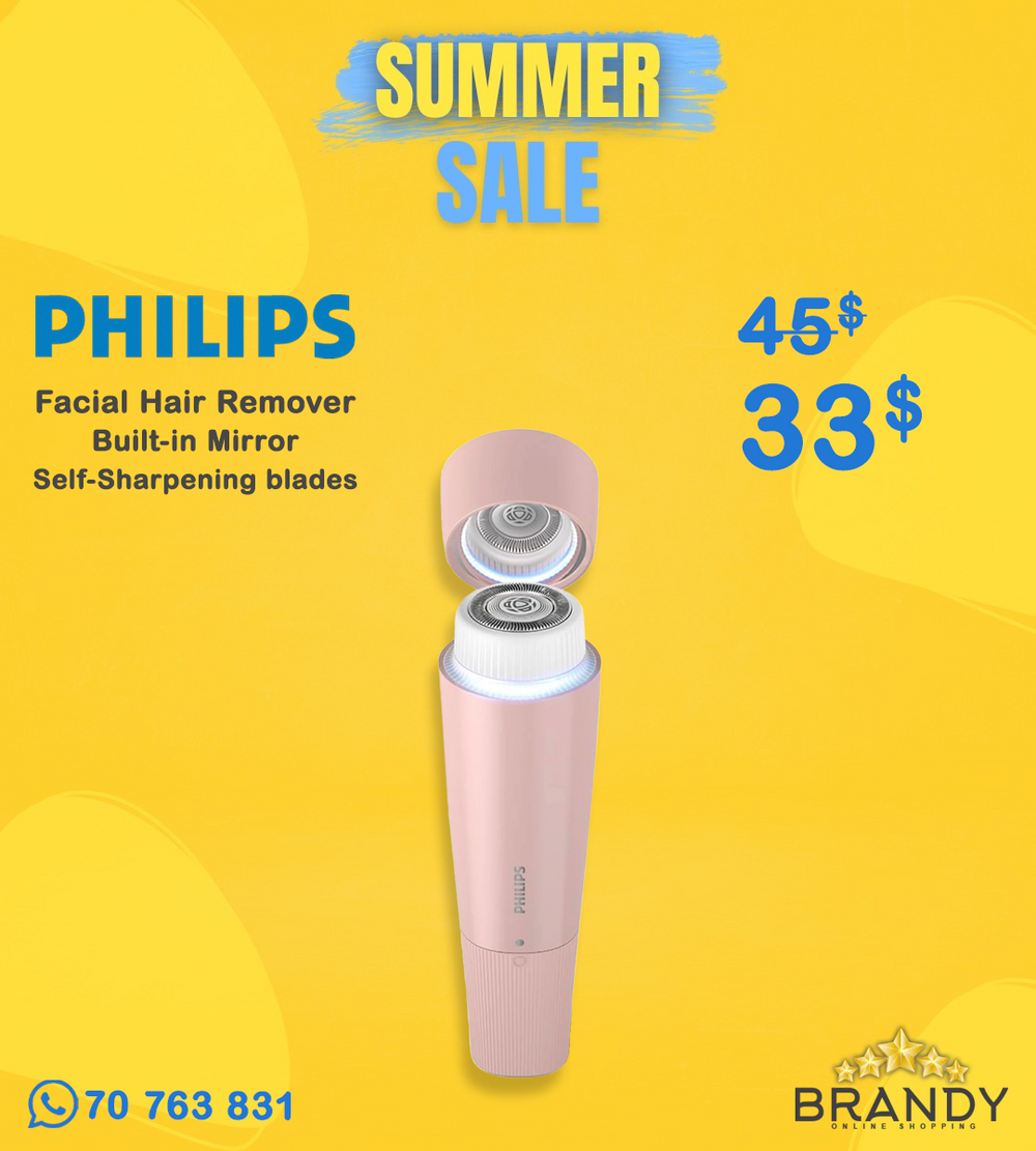 Philips 5000 Facial Hair Remover BRR454/00 Built-in Mirror LED Pink
