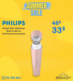 Philips 5000 Facial Hair Remover BRR454/00 Built-in Mirror LED Pink
