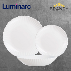 Luminarc Bloom White 18-Piece Opal Glass Dinner Set