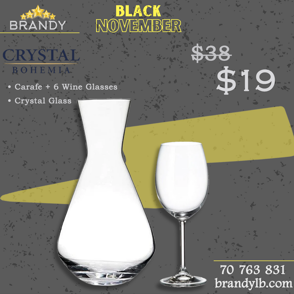 Fringilla Wine Set 7pcs - Crystal Drinkware from Czech Republic