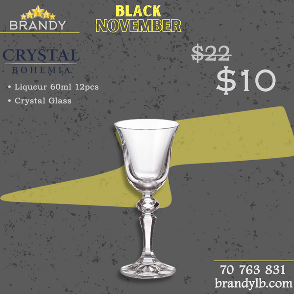 Liqueur Glasses Set 12pcs Crystal Glass, 60ml