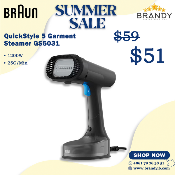 QuickStyle 5 Garment Steamer 5031BL FastSteam 1200W Black Blue Handheld