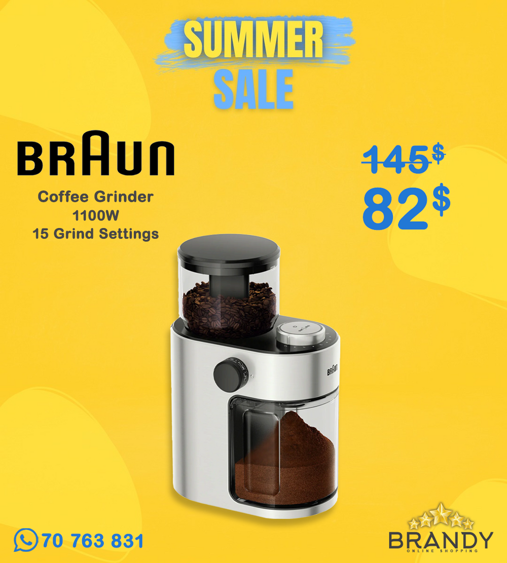 Braun KG7070 FreshSet Burr Coffee Grinder 15 Settings 220g Hopper Silver