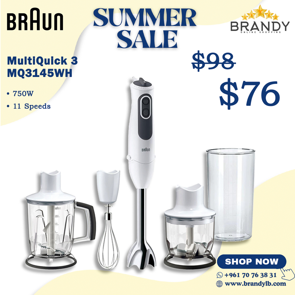 Hand Blender Set MQ3145WH with 11 Speeds and Ice Crushing