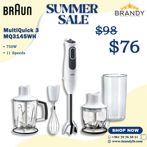 Hand Blender Set MQ3145WH with 11 Speeds and Ice Crushing